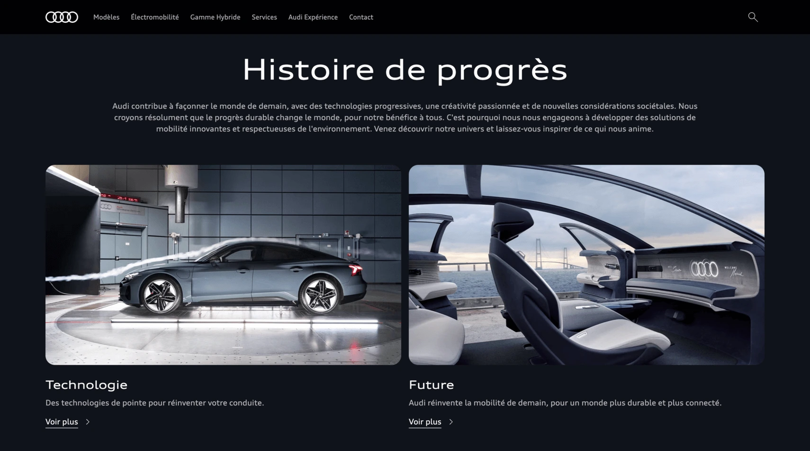 Projet Audi — page éditoriale